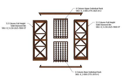7 Foot Wine Cellar Storage System | 388 Bottle Capacity