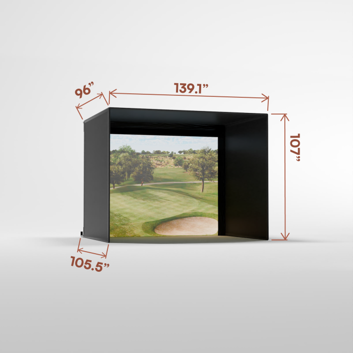Carls Place Pro Golf Simulator Enclosure Kit with Impact Screen & Pipe Framing Kit