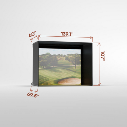 Carls Place Pro Golf Simulator Enclosure Kit with Impact Screen & Pipe Framing Kit