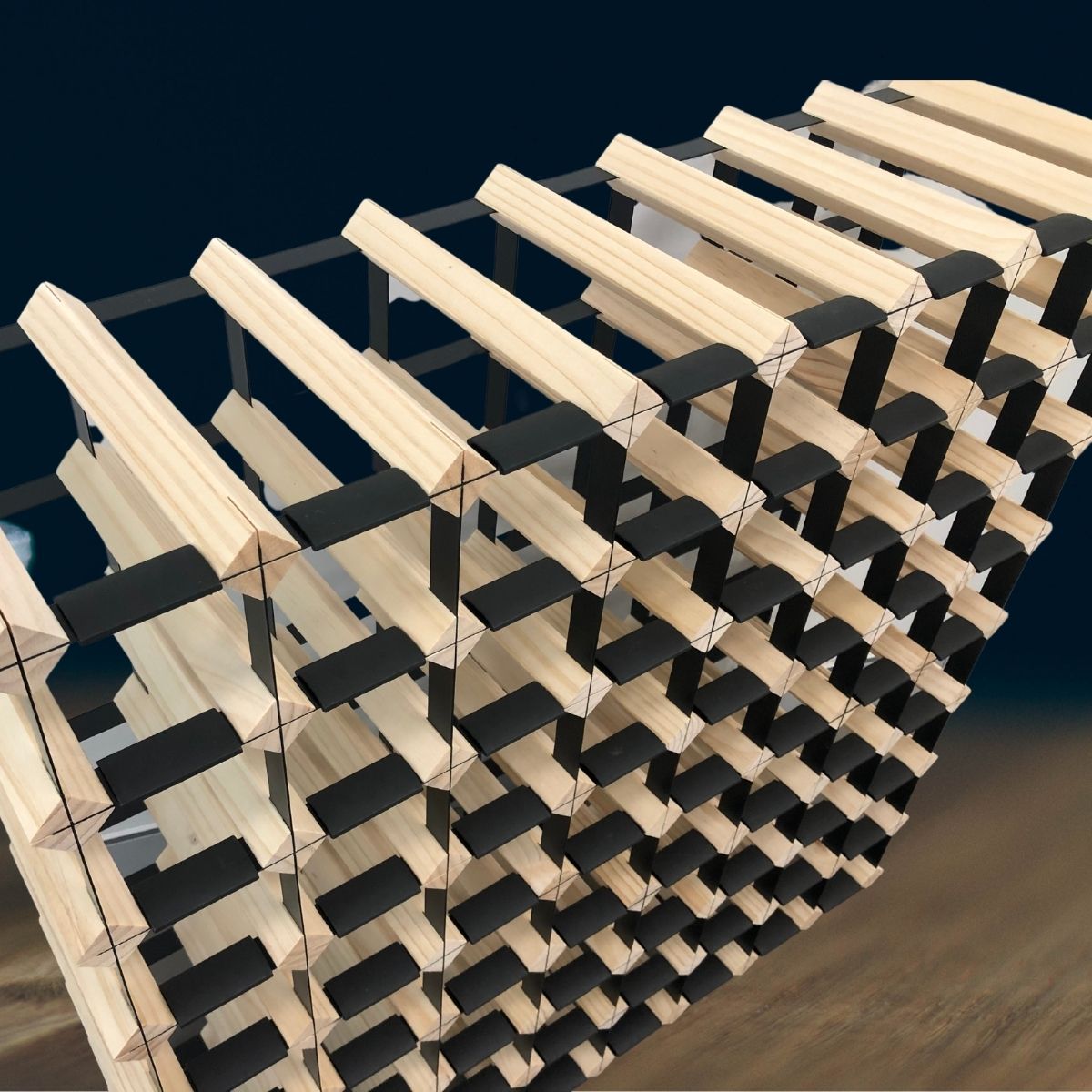 120 Bottle Timber Wine Rack – 10×11 Modular Wooden Wine Storage Rack