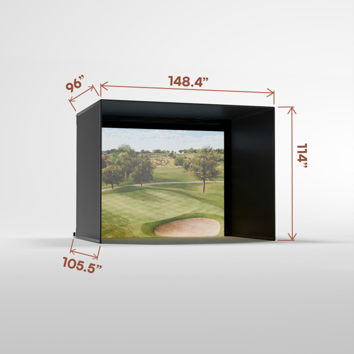 Carls Place Pro Golf Simulator Enclosure Kit with Impact Screen & Pipe Framing Kit