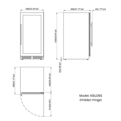 KingsBottle 47" Dual Zone Wine & Beverage Center – Hybrid Wine & Drink Refrigerator