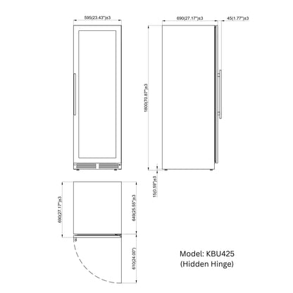KingsBottle 71" Dual Zone Wine & Beverage Refrigerator – 15CF Upright Wine & Drink Center
