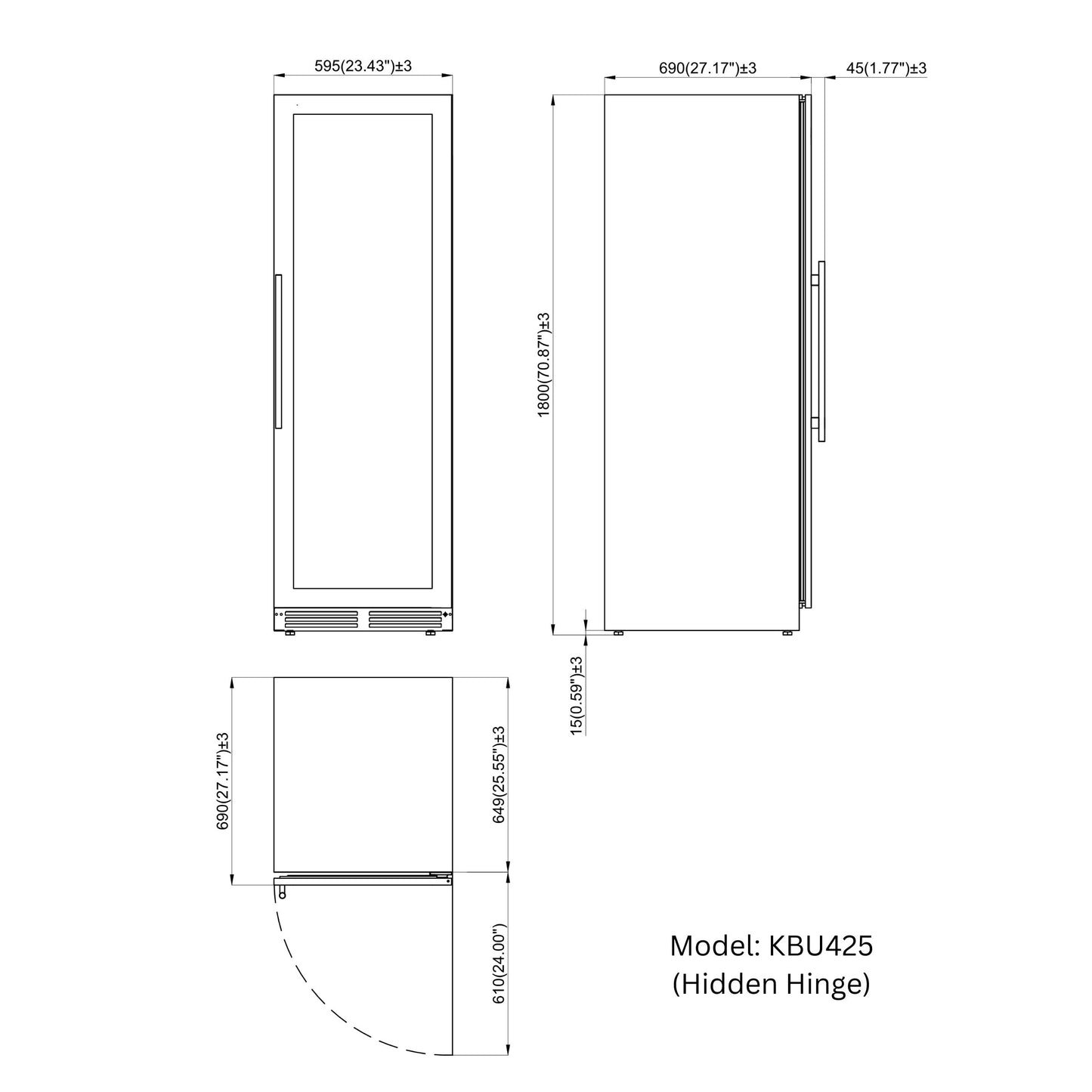 KingsBottle 23.5" Large Beverage Refrigerator – 389 Can Drink Fridge with Low-E Glass Door