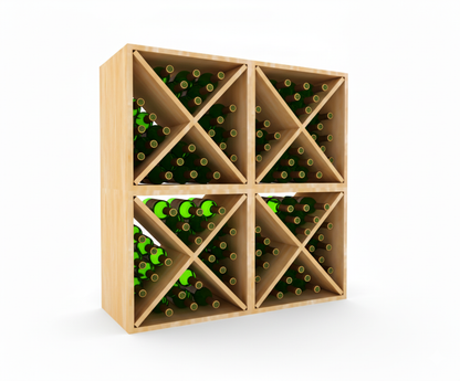 Modular Wine Cube Bin Storage for Various Size Bottles Stackable Design