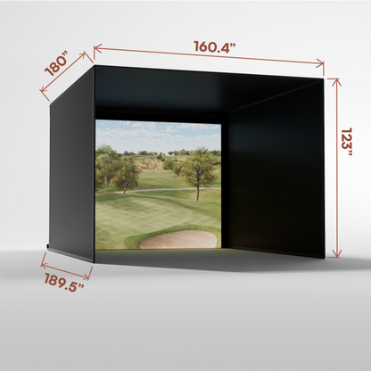 Carls Place Pro Golf Simulator Enclosure Kit with Impact Screen & Pipe Framing Kit