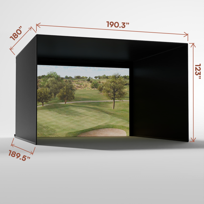 Carls Place Pro Golf Simulator Enclosure Kit with Impact Screen & Pipe Framing Kit
