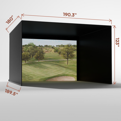 Carls Place Pro Golf Simulator Enclosure Kit with Impact Screen & Pipe Framing Kit
