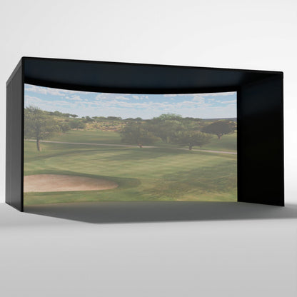 Carls Place Curved Golf Simulator Enclosure Kit with Impact Screen & Pipe Framing Kit