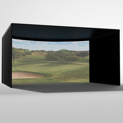 Carls Place Curved Golf Simulator Enclosure Kit with Impact Screen & Pipe Framing Kit