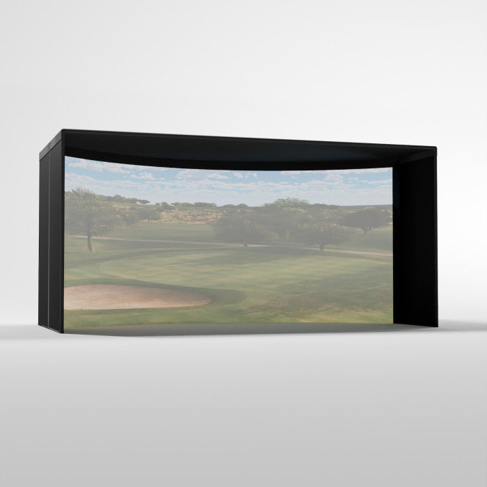 Carls Place Curved Golf Simulator Enclosure Kit with Impact Screen & Pipe Framing Kit