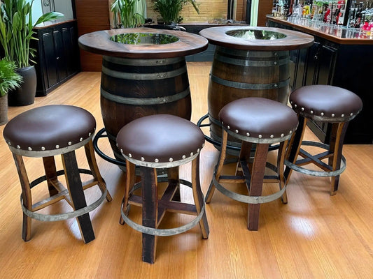 Double Oak Barrel Bistro Pub Table Set