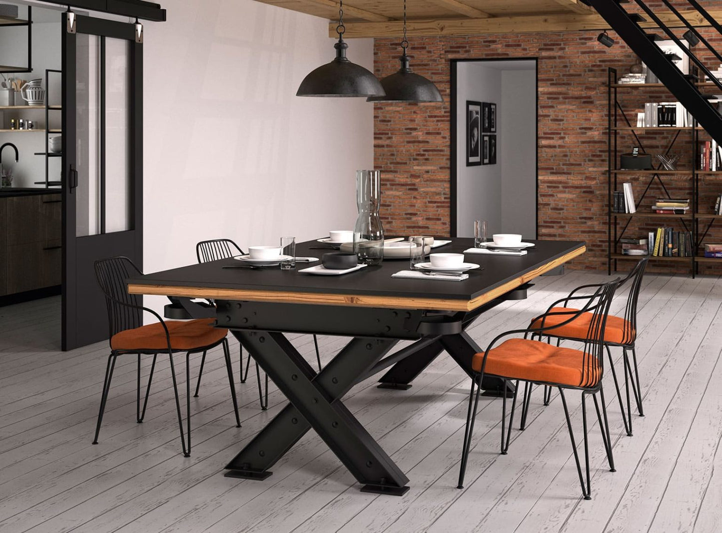 Meteor Billiards Table – Oak & Steel Elegance