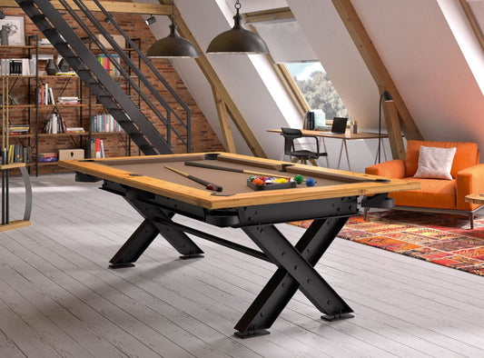 Meteor Billiards Table – Oak & Steel Elegance