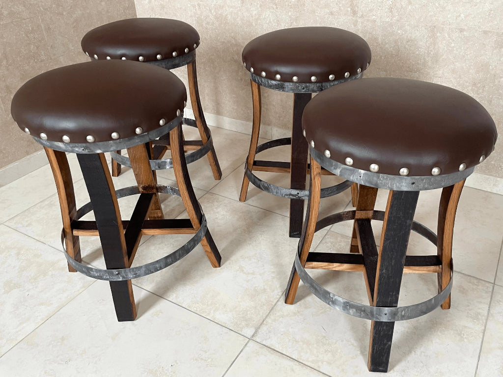Oak Wine Barrel Whiskey Bistro Pub Table Set
