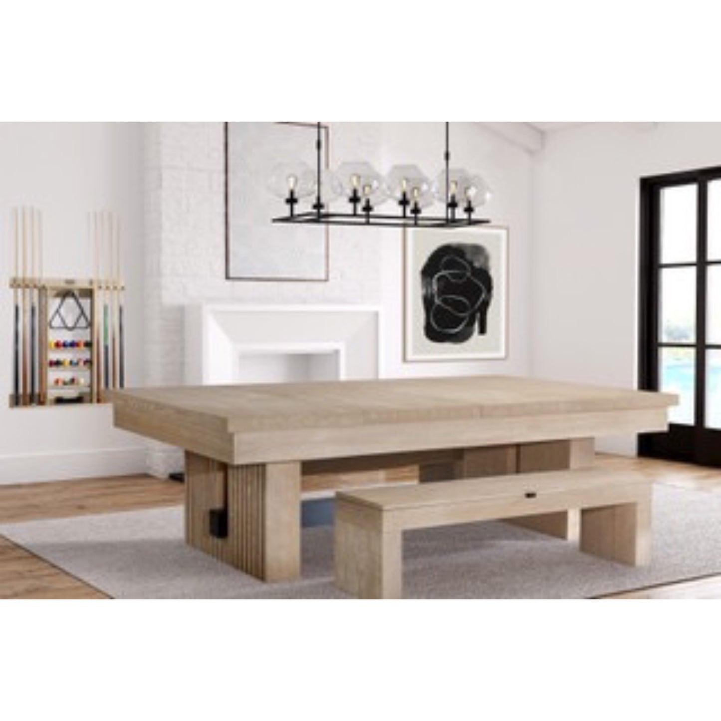 Natural Ash Slate Pool Table
