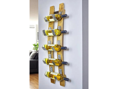 Wine Barrel Stave 5-Bottle Holder