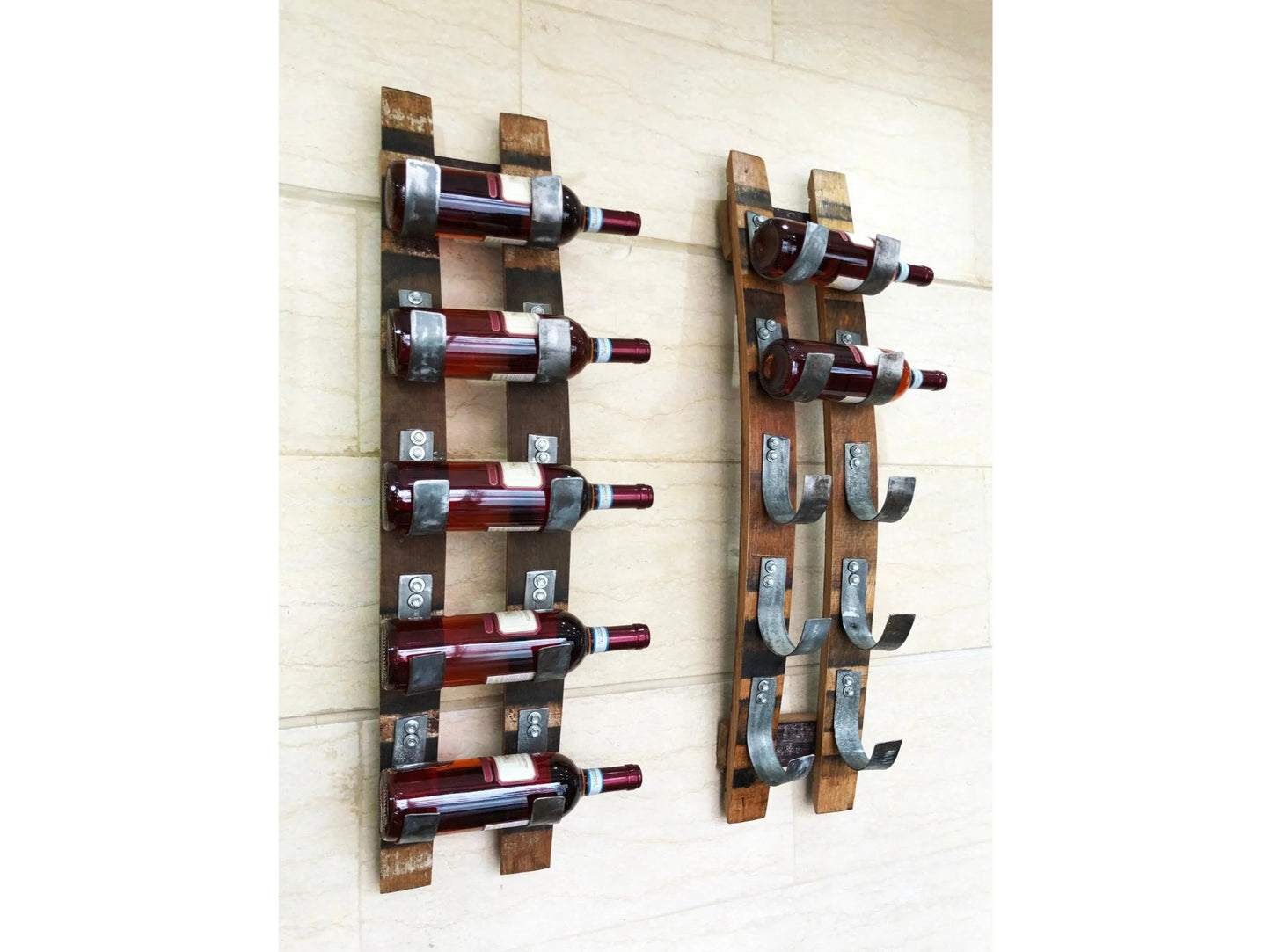 Wine Barrel Stave 5-Bottle Holder