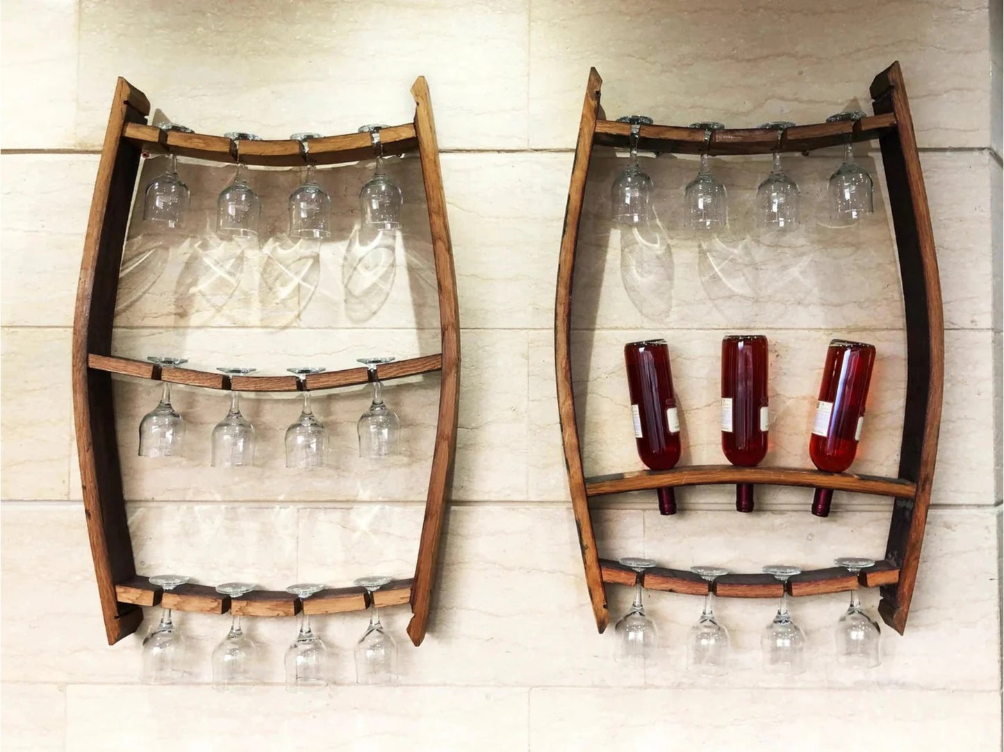 Whiskey & Wine Barrel Bar Set with Wine Rack