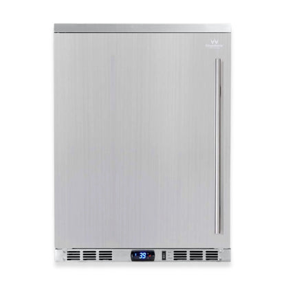 24" Outdoor Beverage Refrigerator – Stainless Steel Built-In Drink Fridge with Solid Door