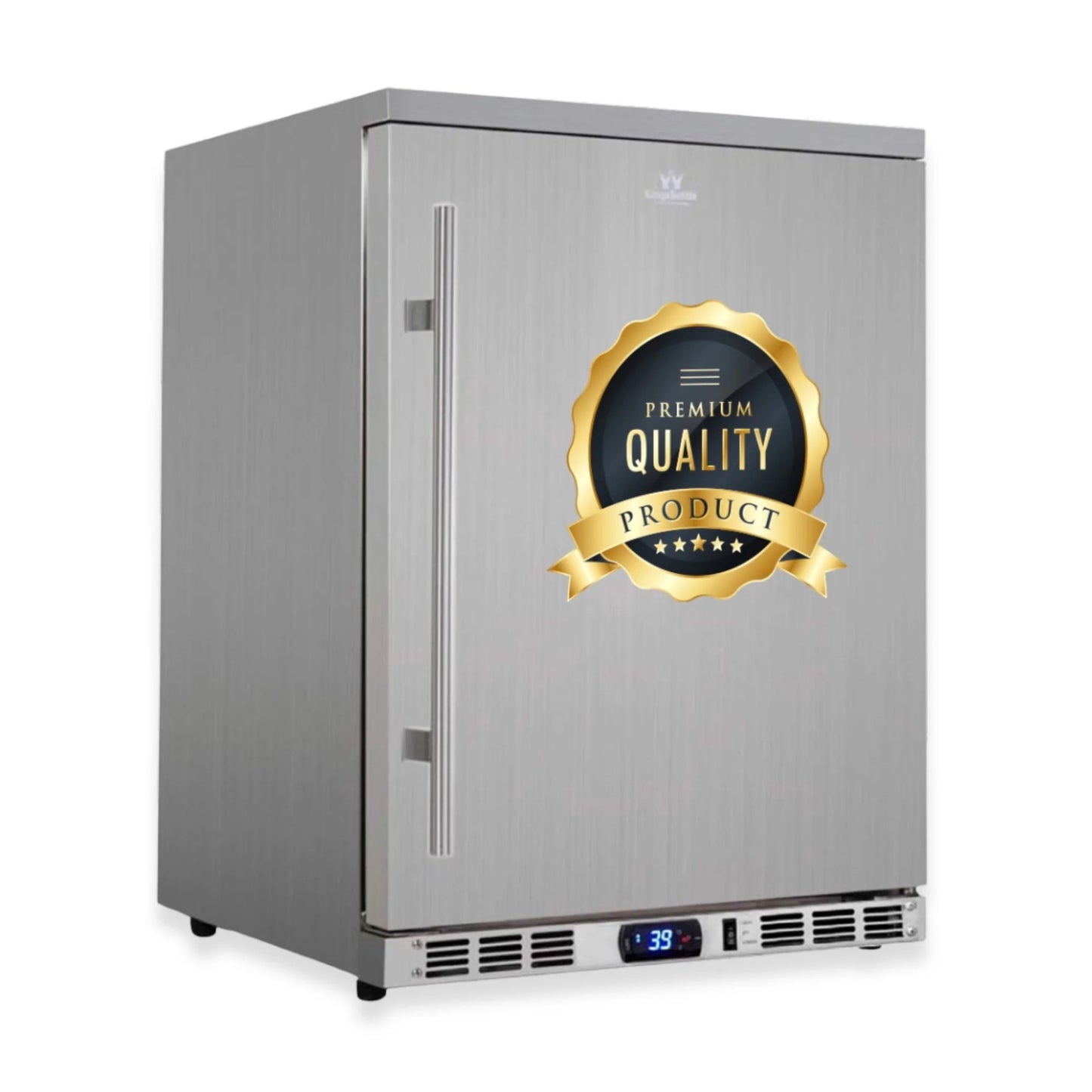 24" Outdoor Beverage Refrigerator – Stainless Steel Built-In Drink Fridge with Solid Door