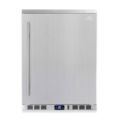 24" Outdoor Beverage Refrigerator – Stainless Steel Built-In Drink Fridge with Solid Door