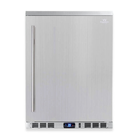 24" Outdoor Beverage Refrigerator – Stainless Steel Built-In Drink Fridge with Solid Door