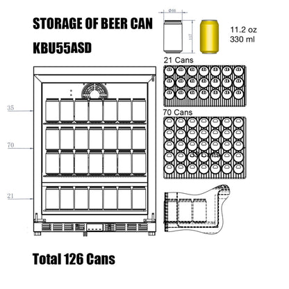24" Outdoor Beverage Refrigerator – Stainless Steel Built-In Drink Fridge with Solid Door