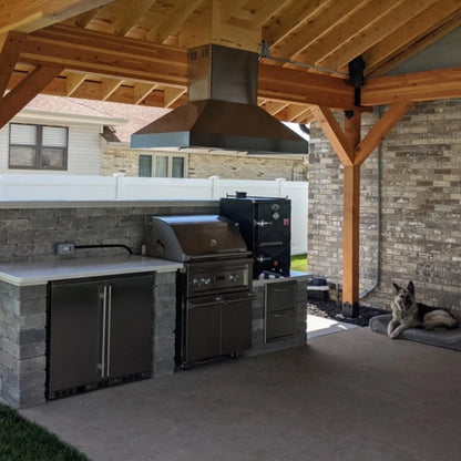 KingsBottle 36" Outdoor Beverage Refrigerator – 2 Door Built-In Stainless Steel Patio Fridge