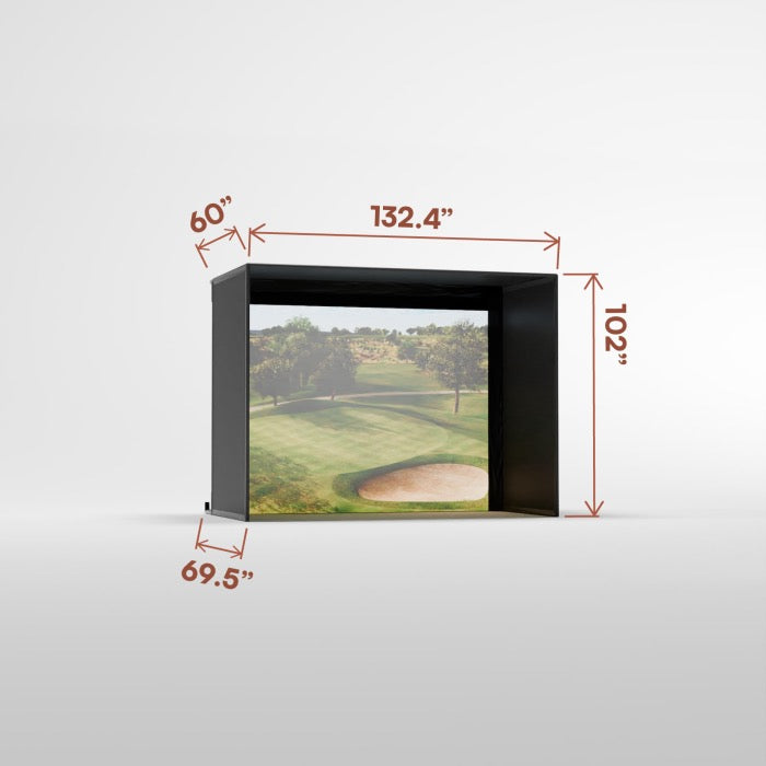 Carls Place Pro Golf Simulator Enclosure Kit with Impact Screen & Pipe Framing Kit