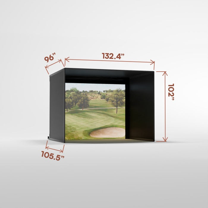 Carls Place Pro Golf Simulator Enclosure Kit with Impact Screen & Pipe Framing Kit