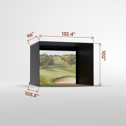 Carls Place Pro Golf Simulator Enclosure Kit with Impact Screen & Pipe Framing Kit