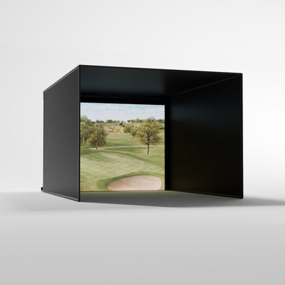 Carls Place Pro Golf Simulator Enclosure Kit with Impact Screen & Pipe Framing Kit