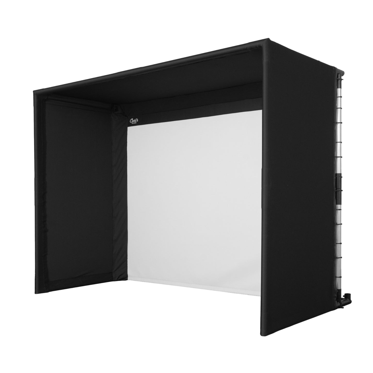 Carls Place Pro Golf Simulator Enclosure Kit with Impact Screen & Pipe Framing Kit