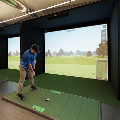 Carls Place Pro Golf Simulator Enclosure Kit with Impact Screen & Pipe Framing Kit