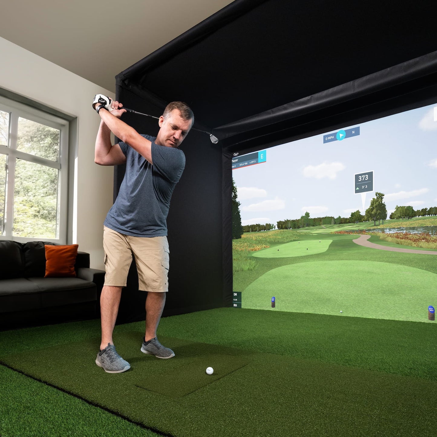 Carls Place Pro Golf Simulator Enclosure Kit with Impact Screen & Pipe Framing Kit