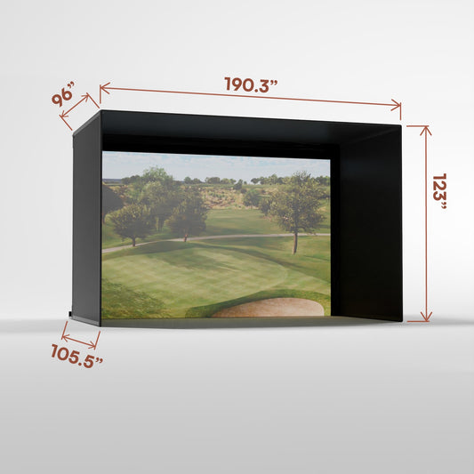 Carls Place Pro Golf Simulator Enclosure Kit with Impact Screen & Pipe Framing Kit