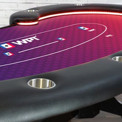 WPT x BBO Lumen HD LED Purple Red Cards Poker Table  – Official WPT Table
