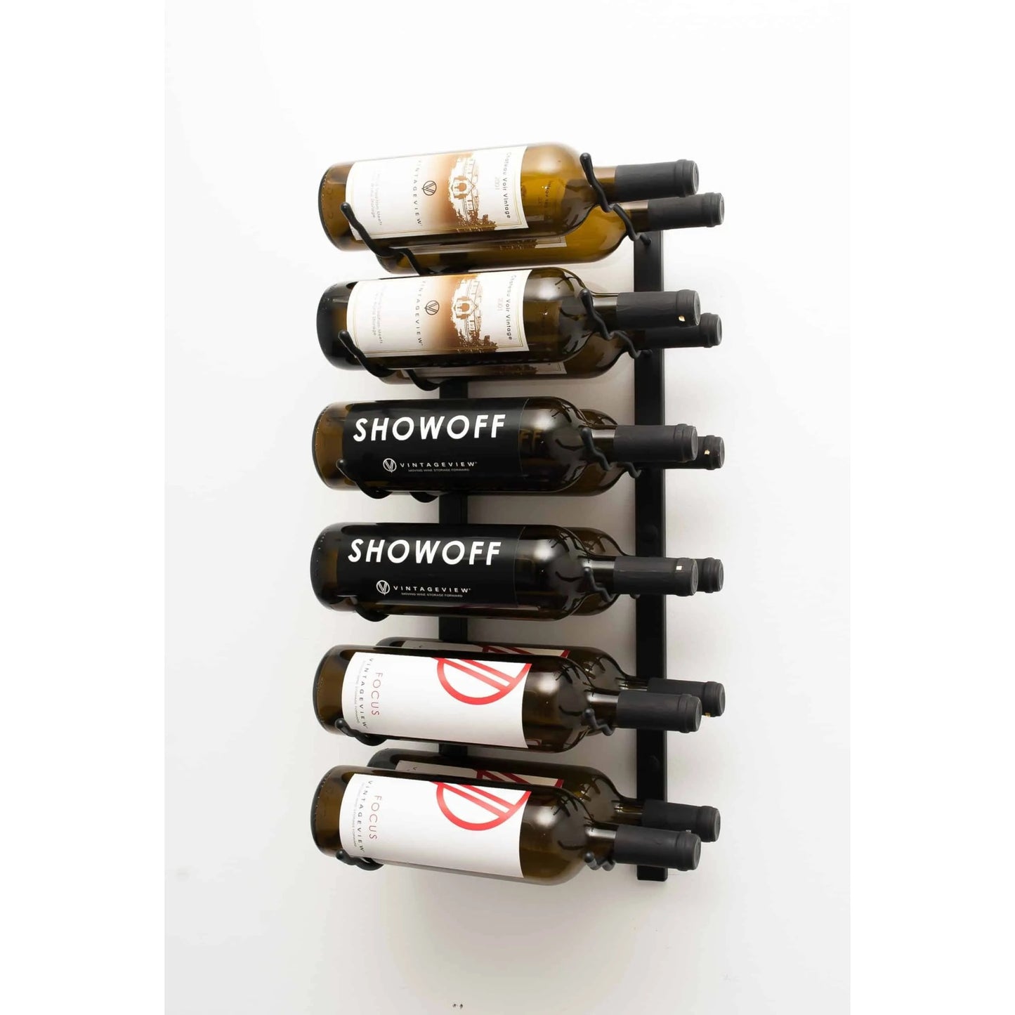 VintageView W Series Wall-Mounted Wine Rack - 2-Foot (6-18 Bottles)