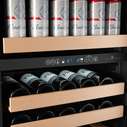 KingsBottle 47" Dual Zone Wine & Beverage Center – Hybrid Wine & Drink Refrigerator