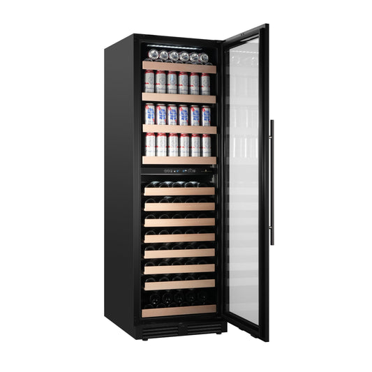 KingsBottle 71" Dual Zone Wine & Beverage Refrigerator – 15CF Upright Wine & Drink Center
