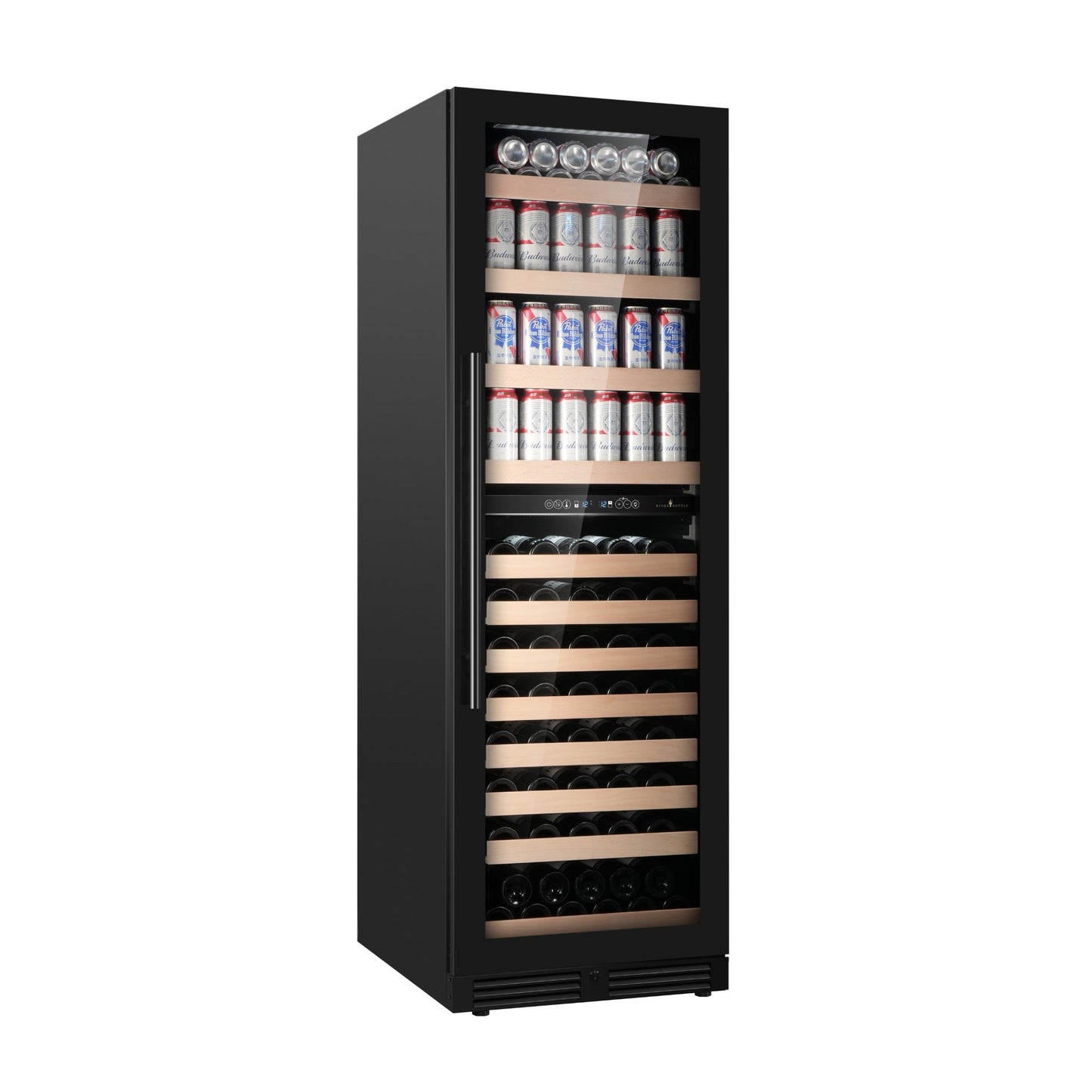 KingsBottle 71" Dual Zone Wine & Beverage Refrigerator – 15CF Upright Wine & Drink Center