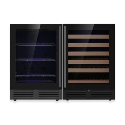 KingsBottle Ultimate Under Bench Wine & Beverage Refrigerator – 46 Bottle & 161 Can Cooler with Low-E Glass Door