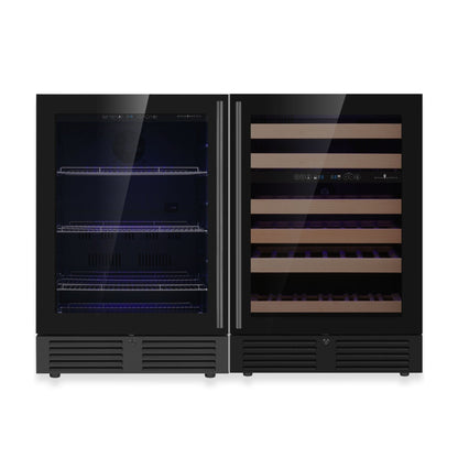 KingsBottle 48" Triple Zone Wine & Beverage Refrigerator – Under Bench Fridge Combo