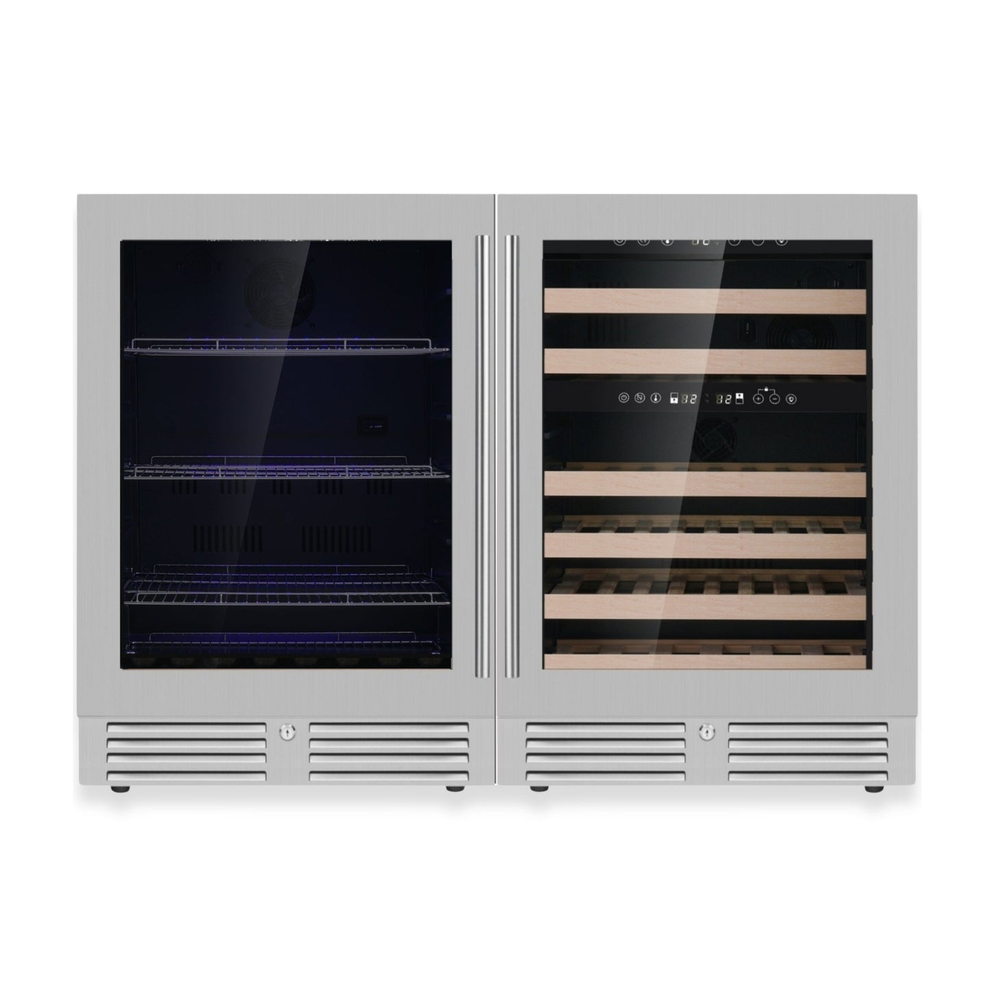 KingsBottle 48" Triple Zone Wine & Beverage Refrigerator – Under Bench Fridge Combo