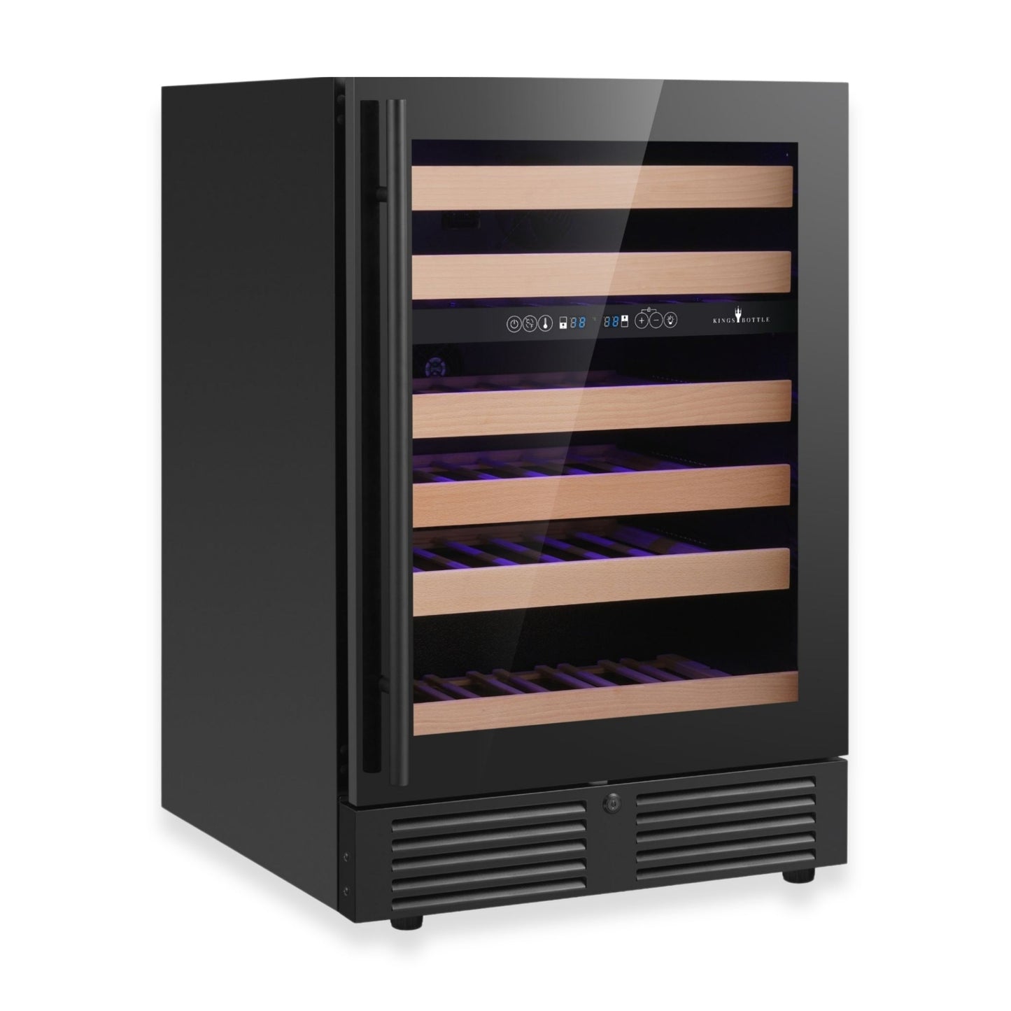 KingsBottle 24" Dual Zone Wine Refrigerator – Built-In Under-Counter Wine Cooler with Low-E Glass Door