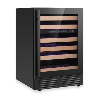 KingsBottle 24" Dual Zone Wine Refrigerator – Built-In Under-Counter Wine Cooler with Low-E Glass Door