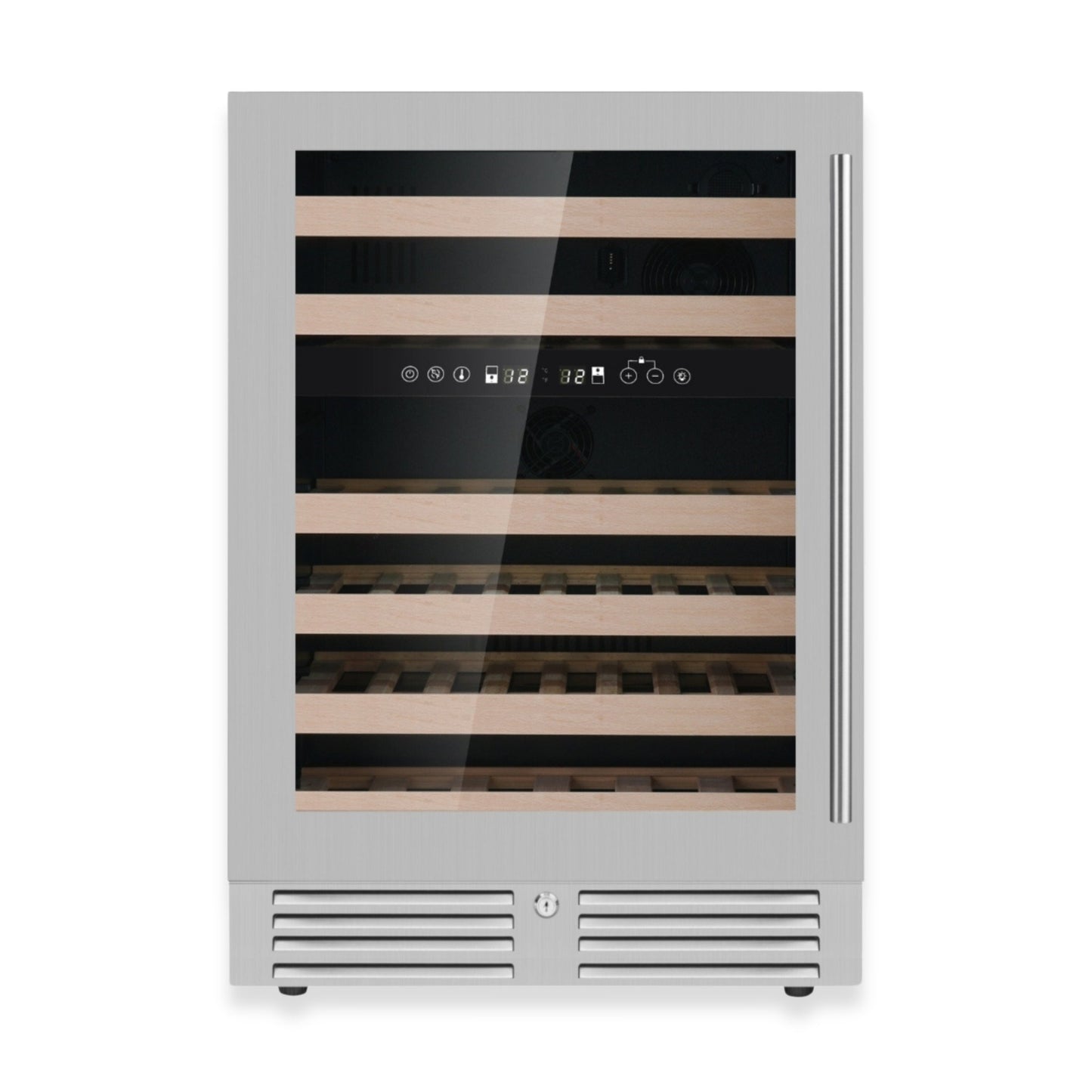KingsBottle 24" Dual Zone Wine Refrigerator – Built-In Under-Counter Wine Cooler with Low-E Glass Door