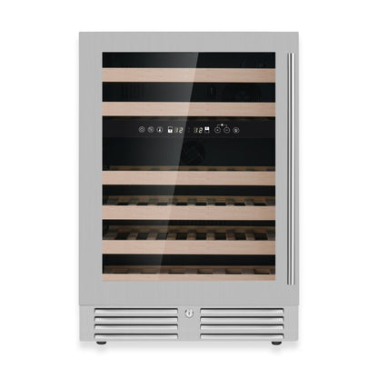 KingsBottle 24" Dual Zone Wine Refrigerator – Built-In Under-Counter Wine Cooler with Low-E Glass Door