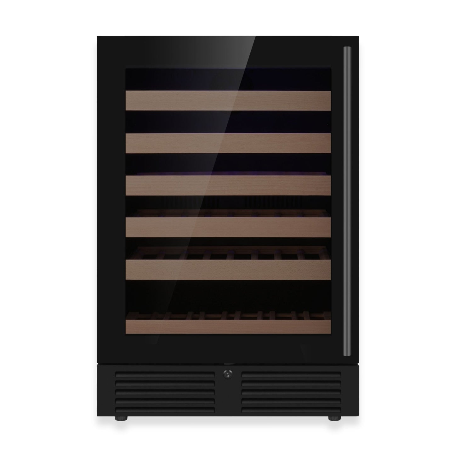 KingsBottle 24" Under-Counter Single Zone Wine Refrigerator – Built-In Wine Cooler with Low-E Glass Door
